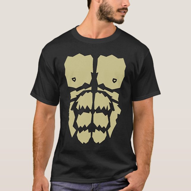 Gorilla-Affen-Brust-Bauch-Kostüm T-Shirt (Vorderseite)