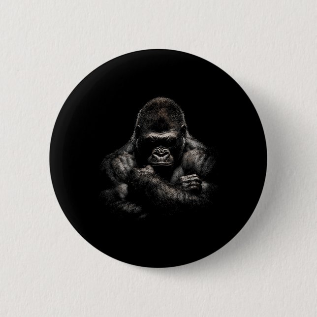 Gorilla-Affen-Gym-Bekleidung Bodybuilding Workout  Button (Vorderseite)