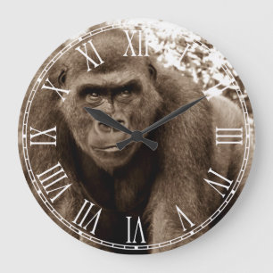 Gorilla-Affen-Primat-Tier-Tier-Foto Große Wanduhr
