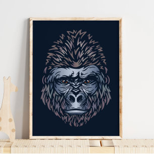 Gorilla African Print Gorilla Animal Print Poster