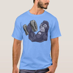 Gorilla als Bodybuilder mit Barbell T-Shirt