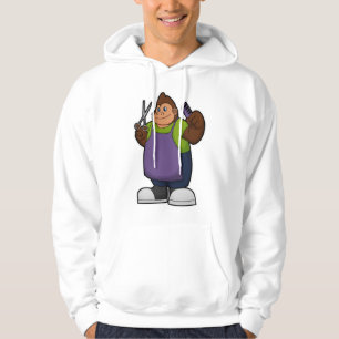 Gorilla als Friseur mit Schere & Kamin Hoodie