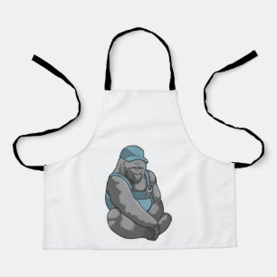 Gorilla als Handwerker mit Wrench Schürze