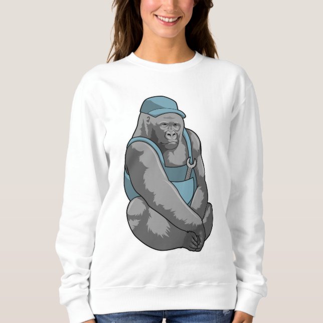 Gorilla als Handwerker mit Wrench Sweatshirt (Vorderseite)