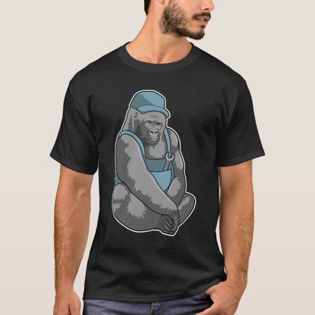 Gorilla als Handwerker mit Wrench T-Shirt (Vorderseite)