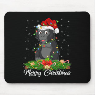 Gorilla Animal Lover Matching Weihnachtsmannmütze Mousepad