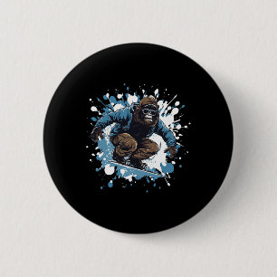 Gorilla Animal Snowboarding Sports Snowboard Button