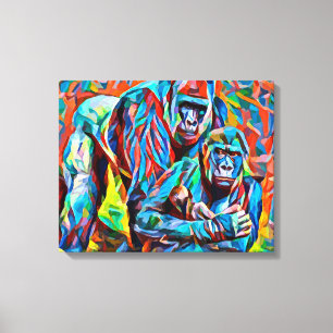 Gorilla Ape Abstrakte Tiere Kunst und Kultur Leinwanddruck