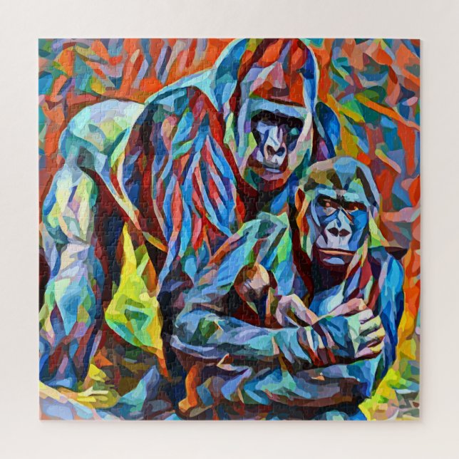 Gorilla Ape Abstrakte Tiere Kunst und Kultur  Puzzle (Vertikal)