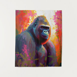 Gorilla Ape Animal Portrait Malerei frei von Wildt Wandteppich