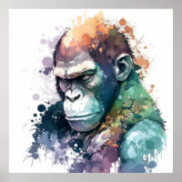 Gorilla Ape Portrait Tiermalerei frei von Wildtier