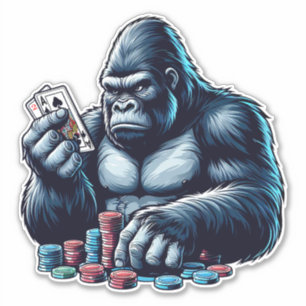 Gorilla Apples Spielkarten Poker Spielkasino Aufkleber