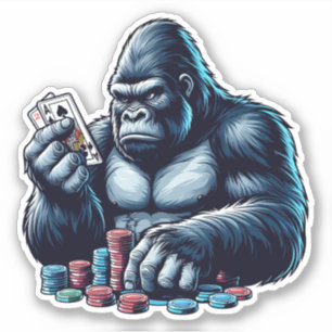Gorilla Apples Spielkarten Poker Spielkasino Aufkleber