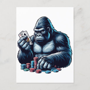 Gorilla Apples Spielkarten Poker Spielkasino Postkarte
