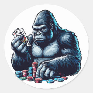 Gorilla Apples Spielkarten Poker Spielkasino Runder Aufkleber