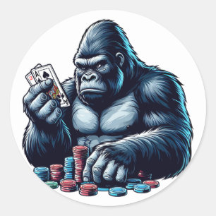 Gorilla Apples Spielkarten Poker Spielkasino Runder Aufkleber