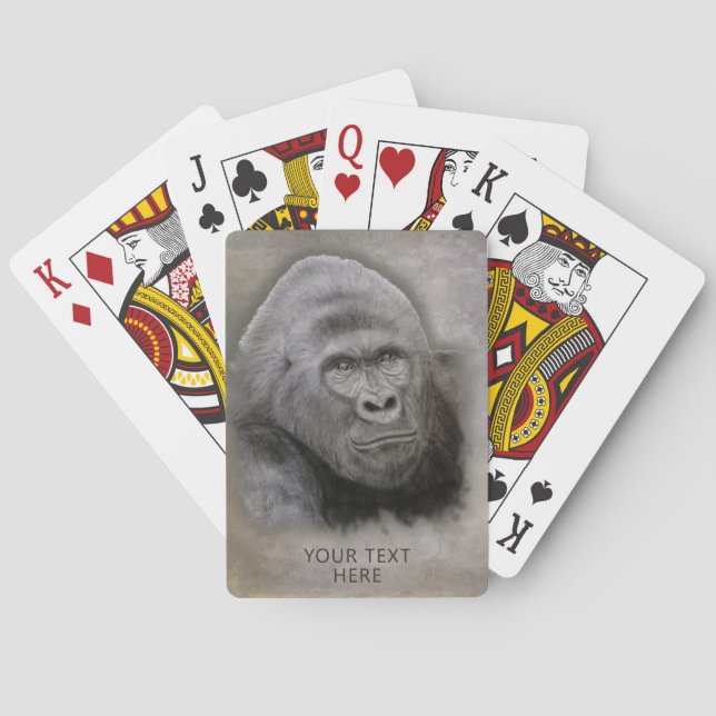 Gorilla Artist Zeichnend Spielkarten (Rückseite)