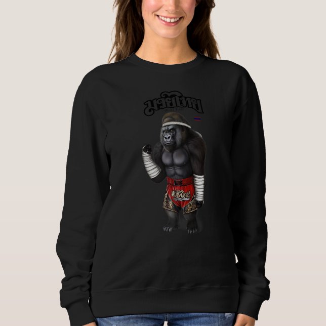Gorilla As Muay Thai Kick Boxing Champion 1 Sweatshirt (Vorderseite)