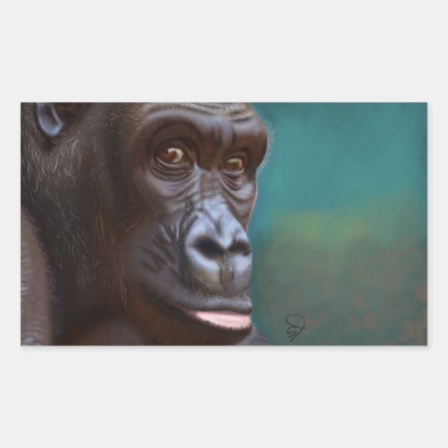 Gorilla-Aufkleber Rechteckiger Aufkleber (Vorderseite)