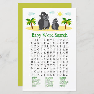 Gorilla Baby Shooter Word Search Game