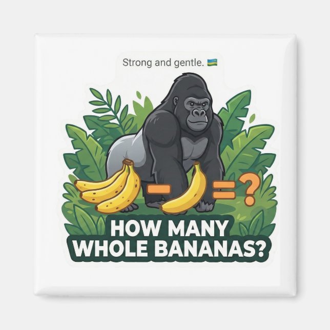 Gorilla-Bananen-Mathe Magnet (Vorne)