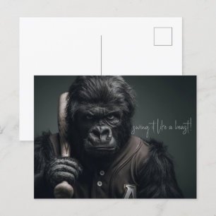 Gorilla Baseball Player Postkarte