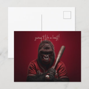 Gorilla Baseball Player Postkarte