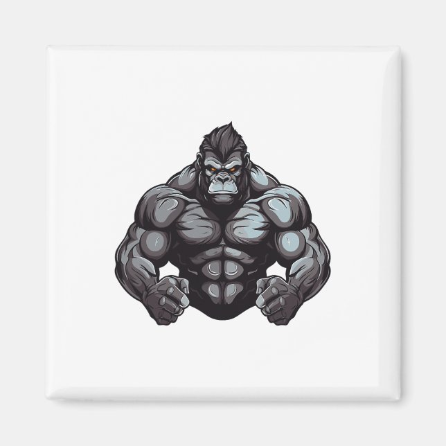 Gorilla Beast Bodybuilder Workout Gym Bodybuilding Magnet (Vorne)