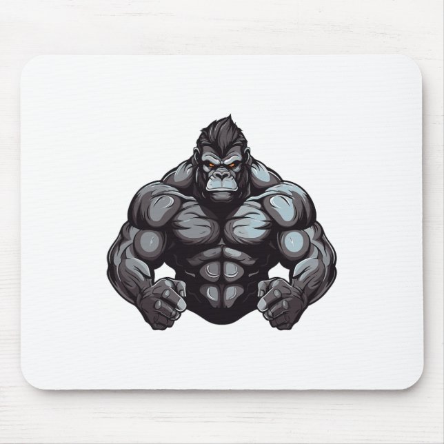 Gorilla Beast Bodybuilder Workout Gym Bodybuilding Mousepad (Vorne)