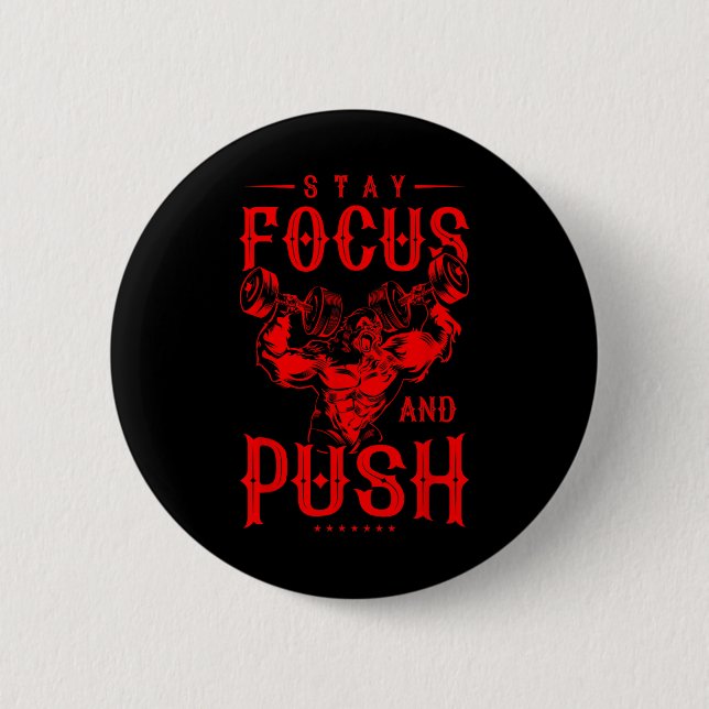 Gorilla Beast Quote Workout Fitness Bodybuilding G Button (Vorderseite)