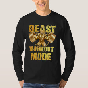 Gorilla Beast Workout Mode Gold Lifting Weight Gy T-Shirt