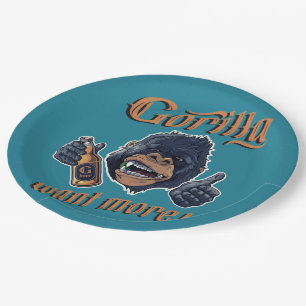 Gorilla Beer Paper Plate Pappteller
