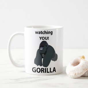 Gorilla beobachtet dich Lustiger Gorilla Kaffeetasse