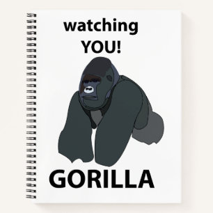 Gorilla beobachtet dich Lustiger Gorilla Notizbuch
