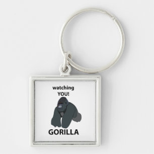 Gorilla beobachtet dich Lustiger Gorilla Schlüsselanhänger