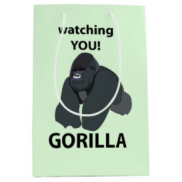 Gorilla beobachtet euch den Funny Gorilla Mittlere Geschenktüte