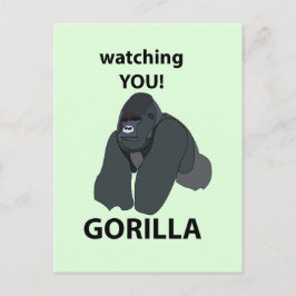 Gorilla beobachtet euch den Funny Gorilla Postkarte