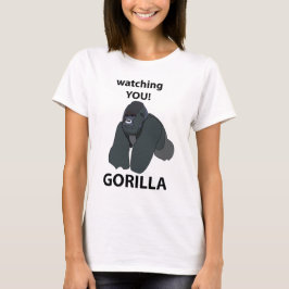 Gorilla beobachtet euch den Funny Gorilla T-Shirt