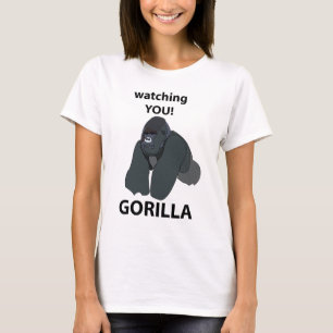 Gorilla beobachtet euch den Funny Gorilla T-Shirt