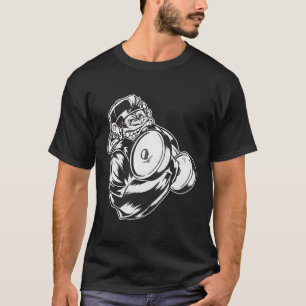 Gorilla Bicep Curl Weightfting Powerlift Fitn T-Shirt