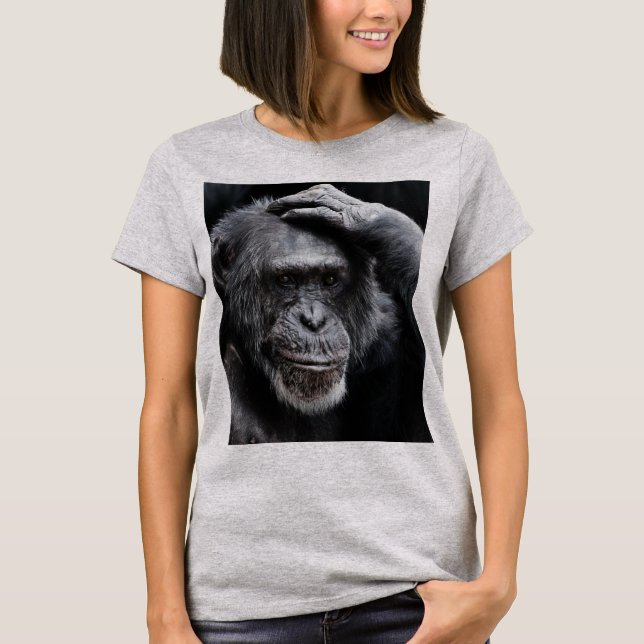 GORILLA Big Face, Contemplative Ape T - Shirt (Vorderseite)