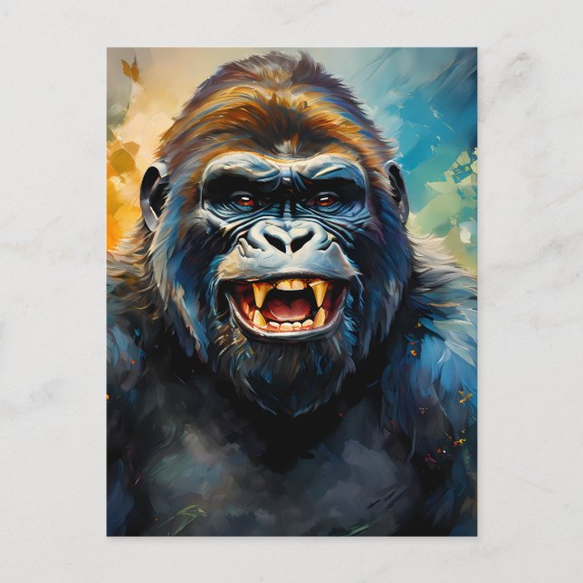 Gorilla Big Smile Postkarte (Vorderseite)