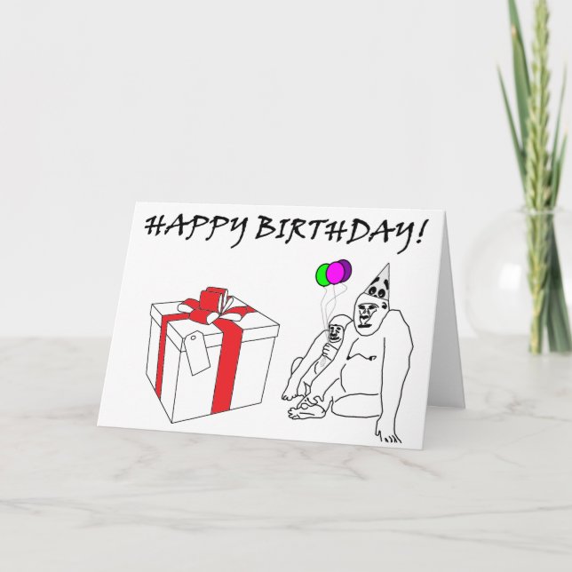 Gorilla Birthday Card Karte (Vorderseite)