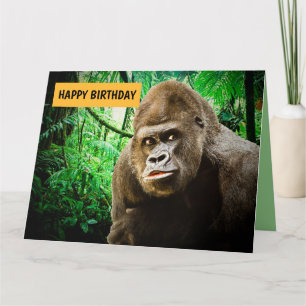 GORILLA BIRTHDAY lustig für ihn große Grußkarte Karte