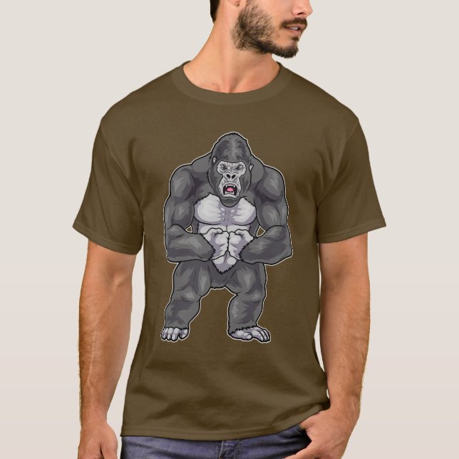 Gorilla Bodybuilder Bodybuilding T-Shirt (Vorderseite)