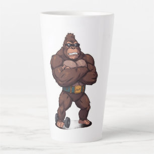 Gorilla Bodybuilder Gewichtheber Pop Art Cartoon Milchtasse
