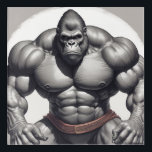 Gorilla Bodybuilder Pop Art Cartoon Zeichnend Acryl Wandkunst<br><div class="desc">Digital Computer Animal Art - Uni Pop Kunst - Wilde Tiercomputer Bilder</div>