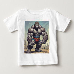 Gorilla Bodybuilder Pop Art Cartoon Zeichnend Baby T-shirt