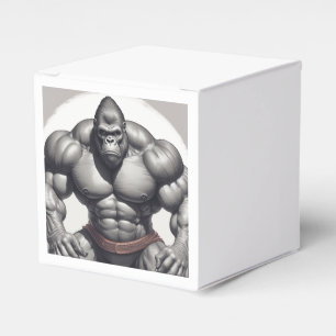 Gorilla Bodybuilder Pop Art Cartoon Zeichnend Geschenkschachtel