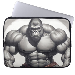 Gorilla Bodybuilder Pop Art Cartoon Zeichnend Laptopschutzhülle